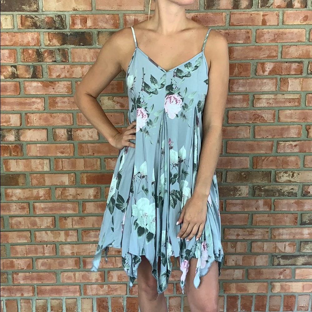 Grey floral Swing dress